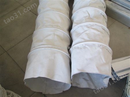 水泥厂卸料口白色伸缩布袋产品材质