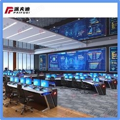 北京牌夫迪指挥中心控制台平台桌5联电视墙